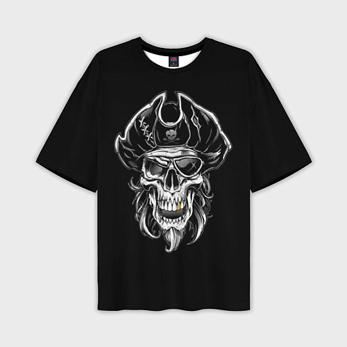 Мужская футболка оверсайз Пиратский череп / 3D-принт – фото 1