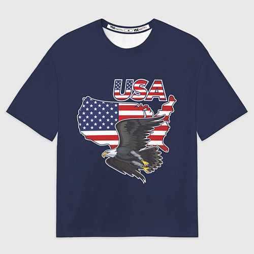 Мужская футболка оверсайз USA - flag and eagle / 3D-принт – фото 1