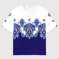 Футболка оверсайз мужская Растительный орнамент, цвет: 3D-принт