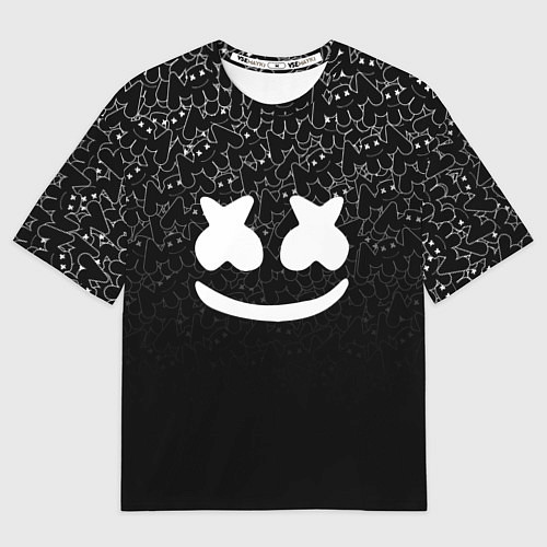 Мужская футболка оверсайз Marshmello Black / 3D-принт – фото 1
