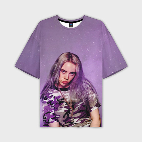 Мужская футболка оверсайз Billie Eilish: Violet Fashion / 3D-принт – фото 1