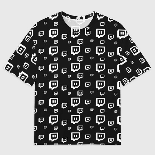 Мужская футболка оверсайз Twitch: Black Pattern / 3D-принт – фото 1