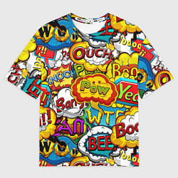 Футболка оверсайз мужская Звуки комиксов, цвет: 3D-принт
