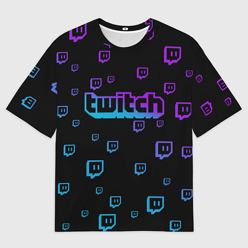 Мужская футболка оверсайз Twitch: Neon Style / 3D-принт – фото 1