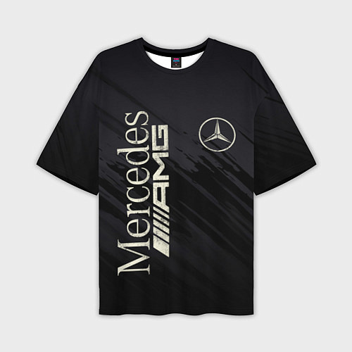 Мужская футболка оверсайз Mercedes AMG: Black Edition / 3D-принт – фото 1