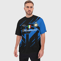 Футболка оверсайз мужская Интер Милан логотипы, цвет: 3D-принт — фото 2