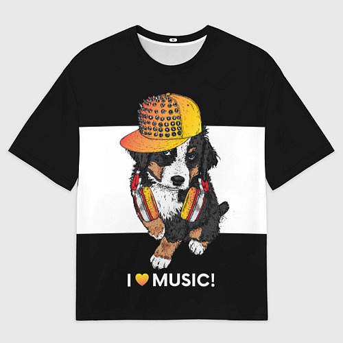 Мужская футболка оверсайз I like music / 3D-принт – фото 1