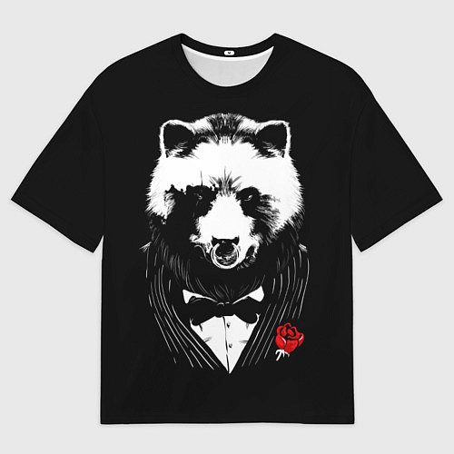 Мужская футболка оверсайз Медведь крестный отец / 3D-принт – фото 1