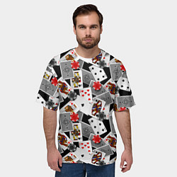 Футболка оверсайз мужская Игральные карты и фишки, цвет: 3D-принт — фото 2