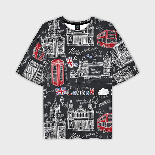 Мужская футболка оверсайз Привет Лондон / 3D-принт – фото 1