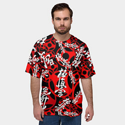 Футболка оверсайз мужская Каратэ киокушинкай паттерн, цвет: 3D-принт — фото 2