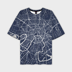 Мужская футболка оверсайз Карта Москвы