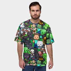 Футболка оверсайз мужская Жители Майнкрафт, цвет: 3D-принт — фото 2