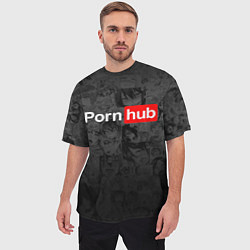 Футболка оверсайз мужская PORNHUB AHEGAO, цвет: 3D-принт — фото 2