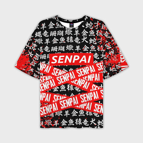 Мужская футболка оверсайз SENPAI / 3D-принт – фото 1