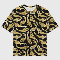 Футболка оверсайз мужская Золотые карпы кои, цвет: 3D-принт