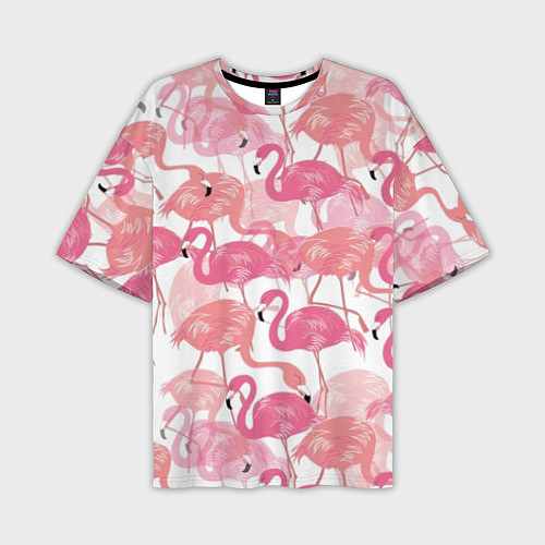 Мужская футболка оверсайз Рай фламинго / 3D-принт – фото 1