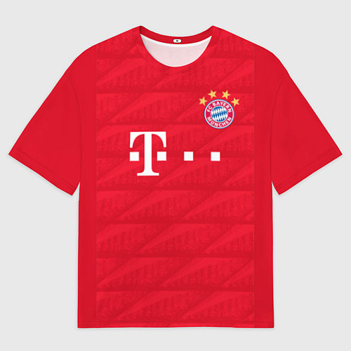 Мужская футболка оверсайз FC Bayern: Home 19-20 / 3D-принт – фото 1
