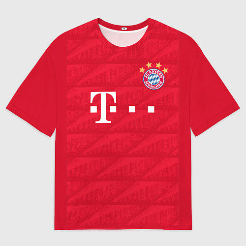 Мужская футболка оверсайз FC Bayern: Lewandowski Home 19-20 / 3D-принт – фото 1