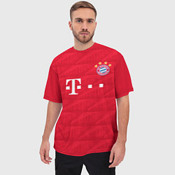 Футболка оверсайз мужская FC Bayern: Lewandowski Home 19-20, цвет: 3D-принт — фото 2