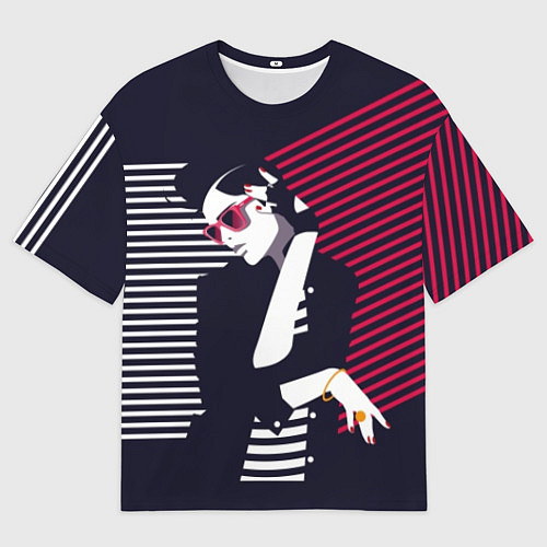 Мужская футболка оверсайз Стильная женщина - поп арт / 3D-принт – фото 1