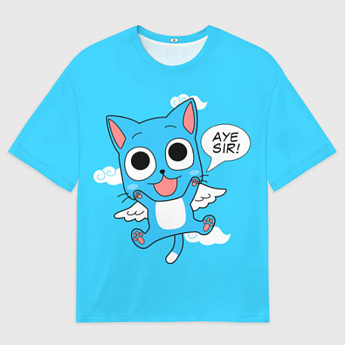 Мужская футболка оверсайз Fairy Tail: Happy / 3D-принт – фото 1