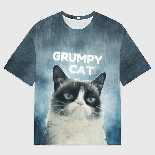 Мужская футболка оверсайз Grumpy Cat / 3D-принт – фото 1