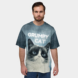 Футболка оверсайз мужская Grumpy Cat, цвет: 3D-принт — фото 2