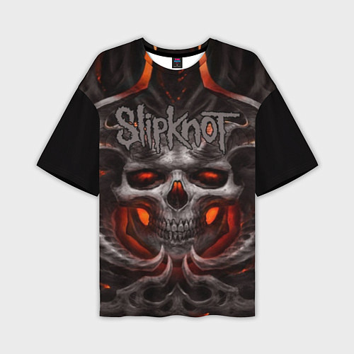 Мужская футболка оверсайз Slipknot: Hell Skull / 3D-принт – фото 1