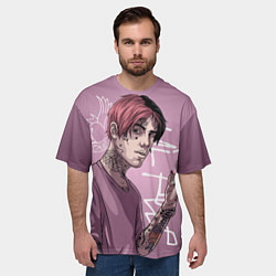 Футболка оверсайз мужская Lil Peep, цвет: 3D-принт — фото 2