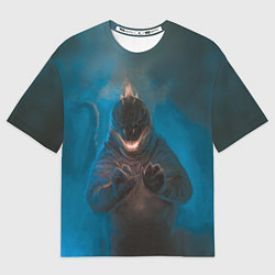 Футболка оверсайз мужская Blue Godzilla, цвет: 3D-принт