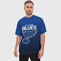Футболка оверсайз мужская St Louis Blues, цвет: 3D-принт — фото 2