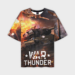 Мужская футболка оверсайз War thunder explosion