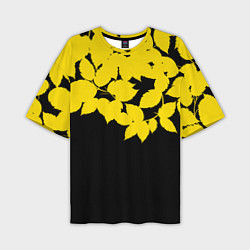 Футболка оверсайз мужская Желтые Листья - Минимализм, цвет: 3D-принт