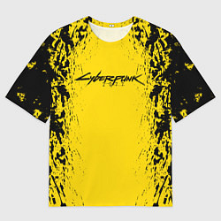 Мужская футболка оверсайз Cyberpunk 2077 Samurai logo