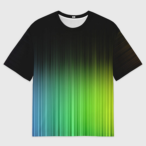 Мужская футболка оверсайз Неоновые полосы - Минимализм / 3D-принт – фото 1