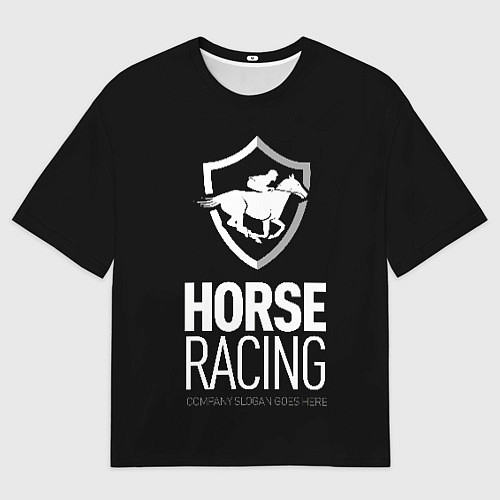 Мужская футболка оверсайз Horse racing / 3D-принт – фото 1