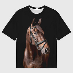 Футболка оверсайз мужская Гнедой скакун, цвет: 3D-принт