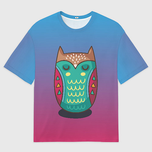 Мужская футболка оверсайз Мудрая сова / 3D-принт – фото 1