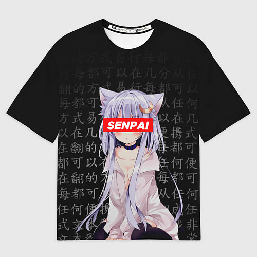 Мужская футболка оверсайз SENPAI ANIME / 3D-принт – фото 1