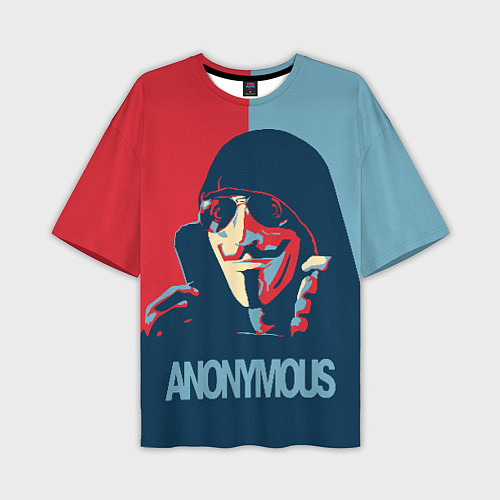 Мужская футболка оверсайз Anonymous поп арт мем / 3D-принт – фото 1
