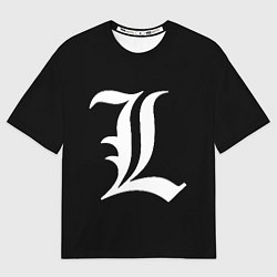 Мужская футболка оверсайз DEATH NOTE ТЕТРАДЬ СМЕРТИ L