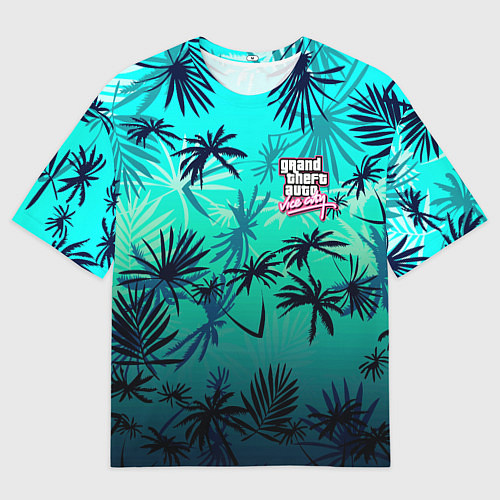 Мужская футболка оверсайз GTA пальмы / 3D-принт – фото 1
