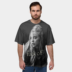 Футболка оверсайз мужская Billie Eilish fak off, цвет: 3D-принт — фото 2
