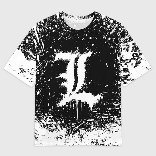 Мужская футболка оверсайз L letter кляксы / 3D-принт – фото 1