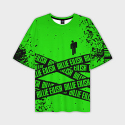 Футболка оверсайз мужская BILLIE EILISH: Green & Black Tape, цвет: 3D-принт