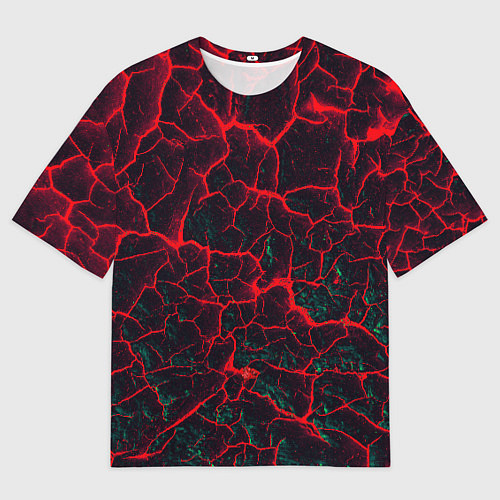 Мужская футболка оверсайз Молнии красные абстрактные / 3D-принт – фото 1