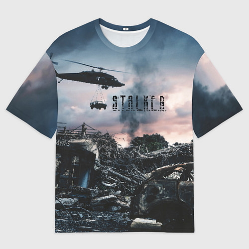 Мужская футболка оверсайз S T A L K E R Чернобыль / 3D-принт – фото 1
