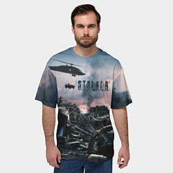 Футболка оверсайз мужская S T A L K E R Чернобыль, цвет: 3D-принт — фото 2