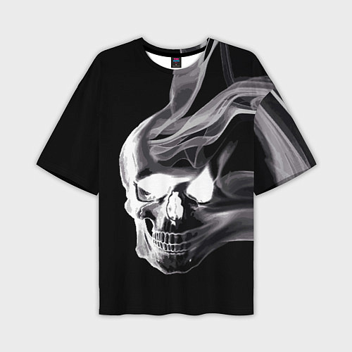 Мужская футболка оверсайз Wind - smoky skull / 3D-принт – фото 1